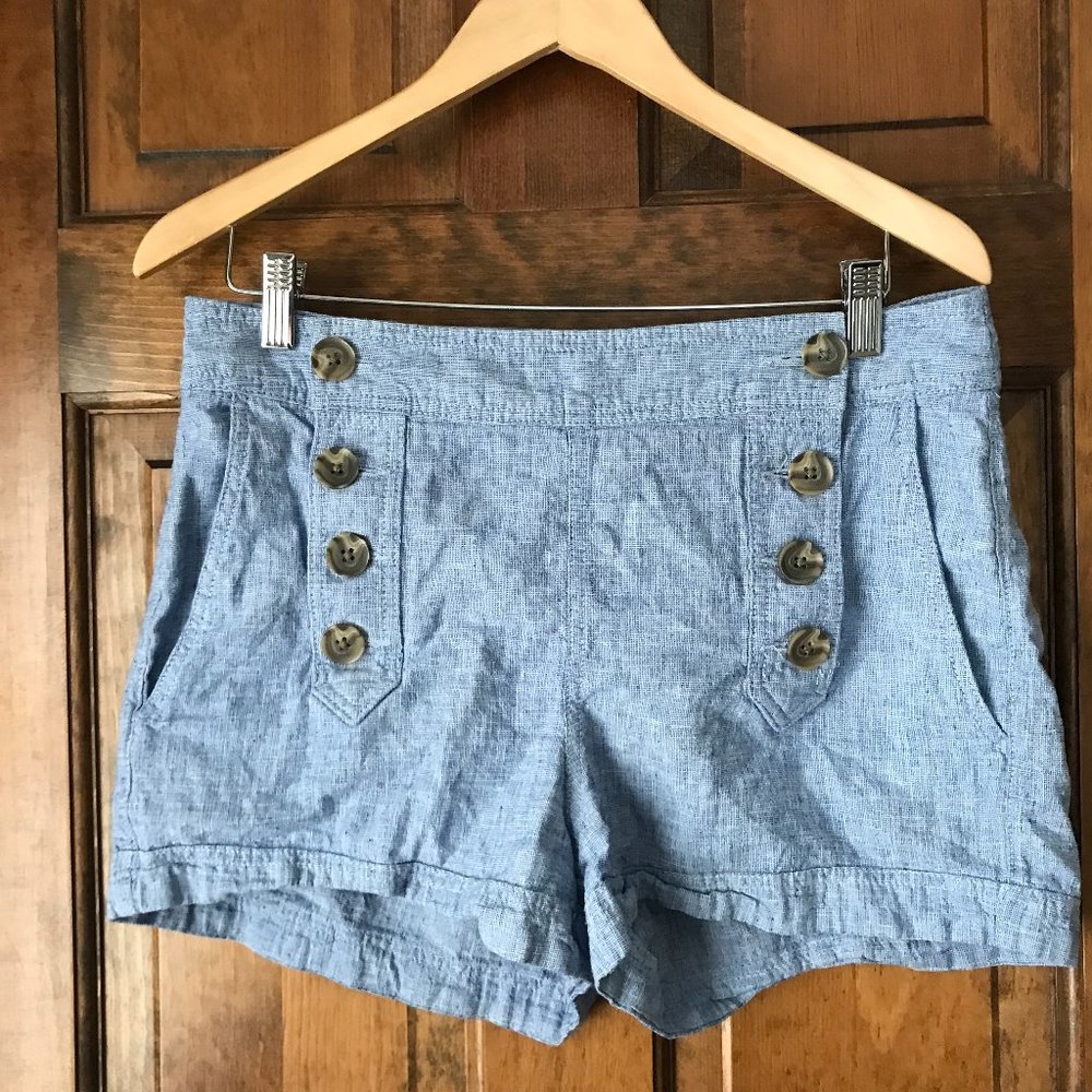 Express Light Blue Chambray Sailor Shorts